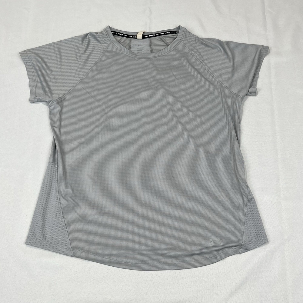 Under Armour Shirt Womens XL Fitted‎ Run Heat Gear Gray